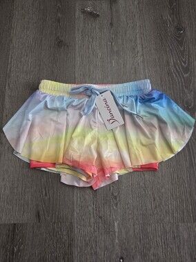 Dancina Girls Ombre Butterfly Shorts Flowy Athletic Skort Size 8